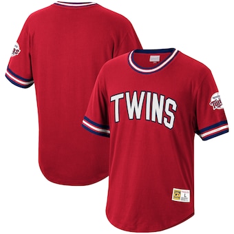 mens mitchell and ness red minnesota twins cooperstown colle